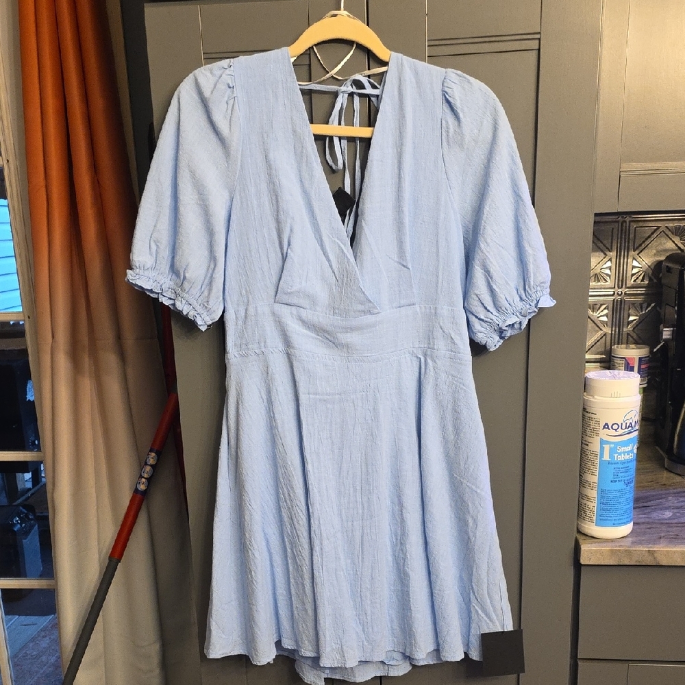 Lulus Dreaming Of PARIS Puff Sleeve Dress